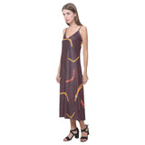 Boomerang Australian aboriginal ornament circle bl V-Neck Open Fork Long Dress