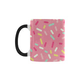 Pink donut glaze candy pattern Morphing Mug Heat Changing Mug