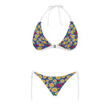 Passion fruit blue background Sexy Bikinis Two-Piece Swimsuits