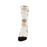 Gold Texture mushroom pattern Crew Socks