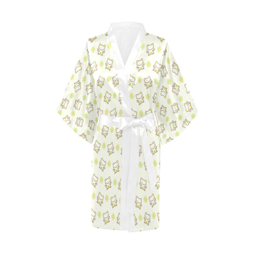 Cute cartoon frog baby pattern Women's Short Kimono Robe