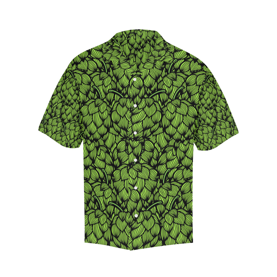 Green hop pattern Men's All Over Print Hawaiian Shirt