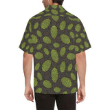 Hop pattern black background Men's All Over Print Hawaiian Shirt