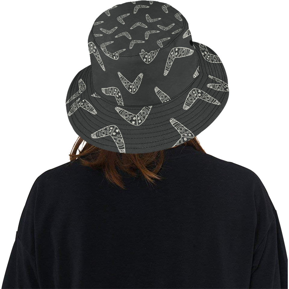 Hand drawn boomerang Australian aboriginal ornamen Unisex Bucket Hat