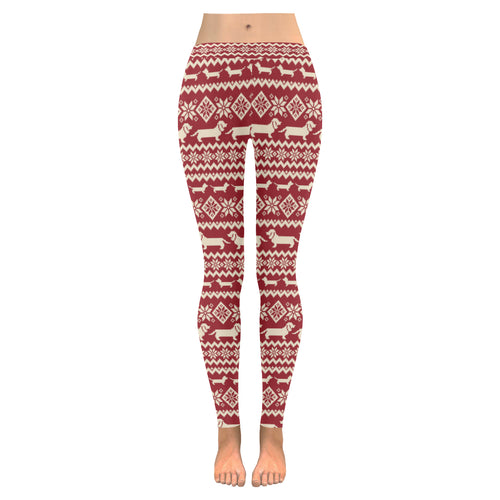 Dachshund Nordic pattern Women's Legging Fulfilled In US