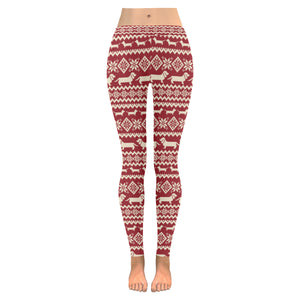 Dachshund Nordic pattern Women's Legging Fulfilled In US