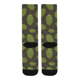 Hop pattern black background Crew Socks
