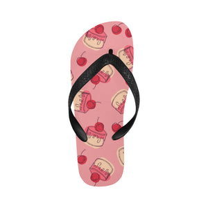Cake cherry pattern Unisex Flip Flops