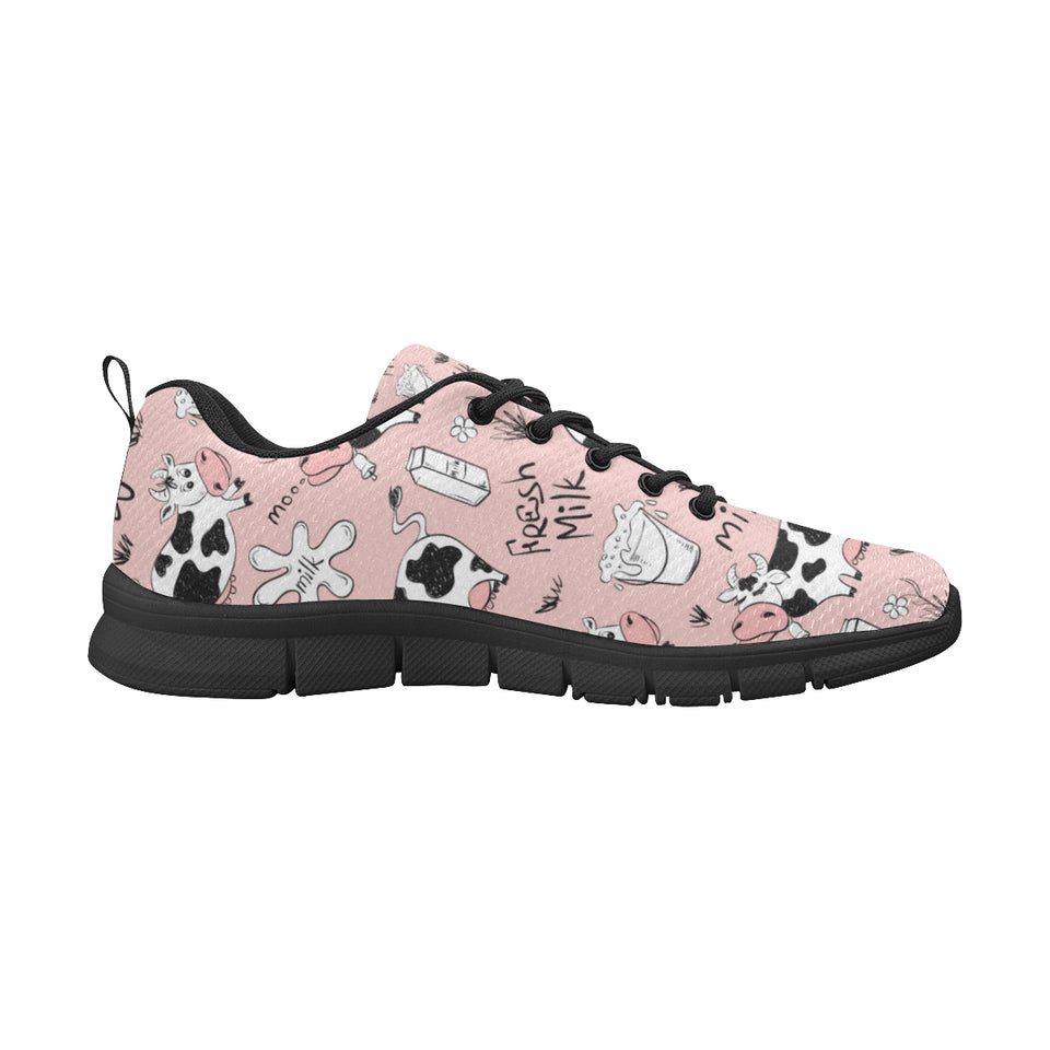 Cows milk product pink background Women's Sneaker Shoes