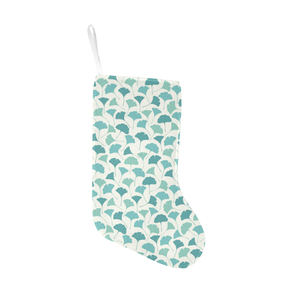Green ginkgo leaves pattern Christmas Stocking