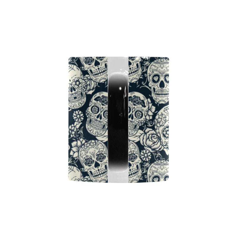 Sugar skull black white pattern Morphing Mug Heat Changing Mug