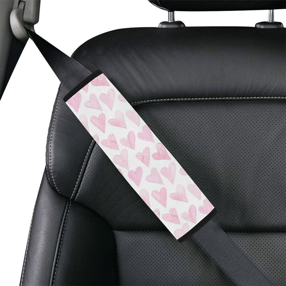 Watercolor pink heart pattern Car Seat Belt Cover