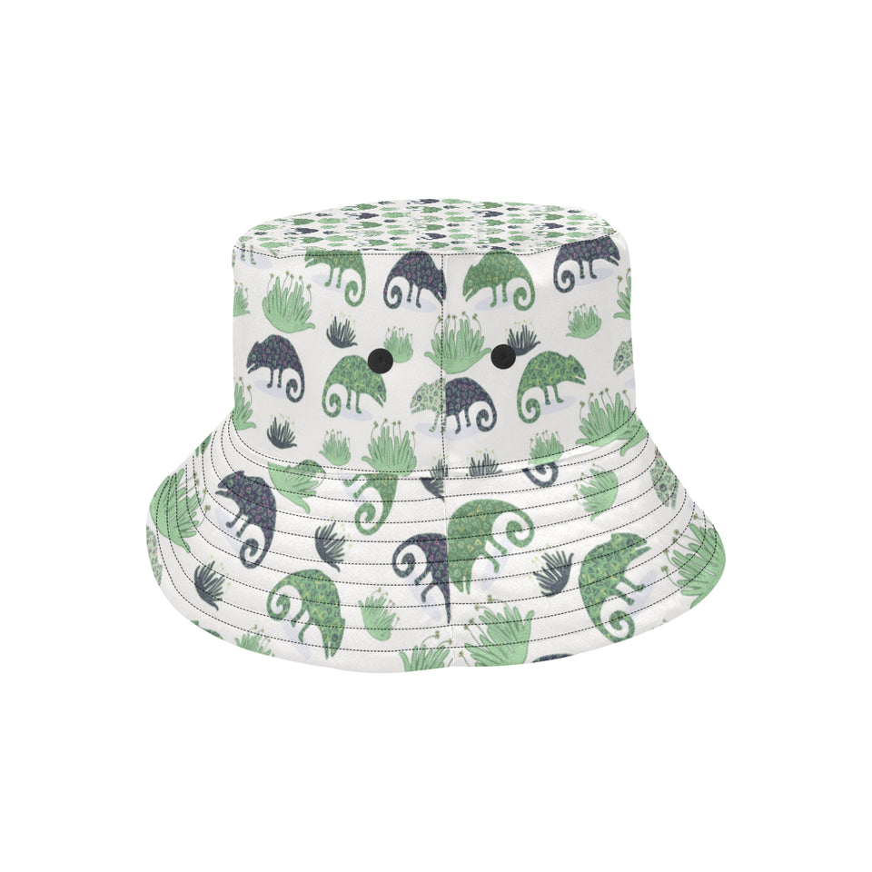 Chameleon lizard succulent plant pattern Unisex Bucket Hat