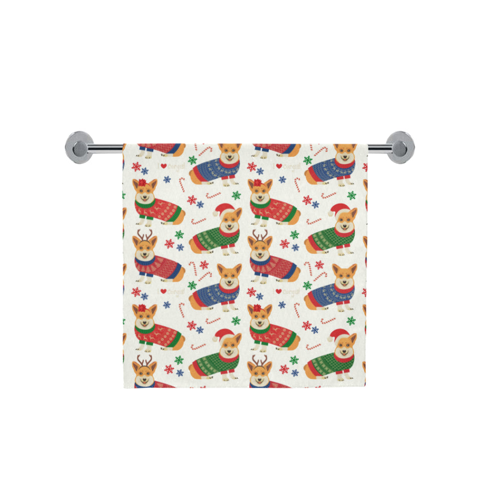 Corgi Christmas Pattern Bath Towel