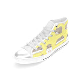 Cute Hamster pattern Women's High Top Canvas Shoes White