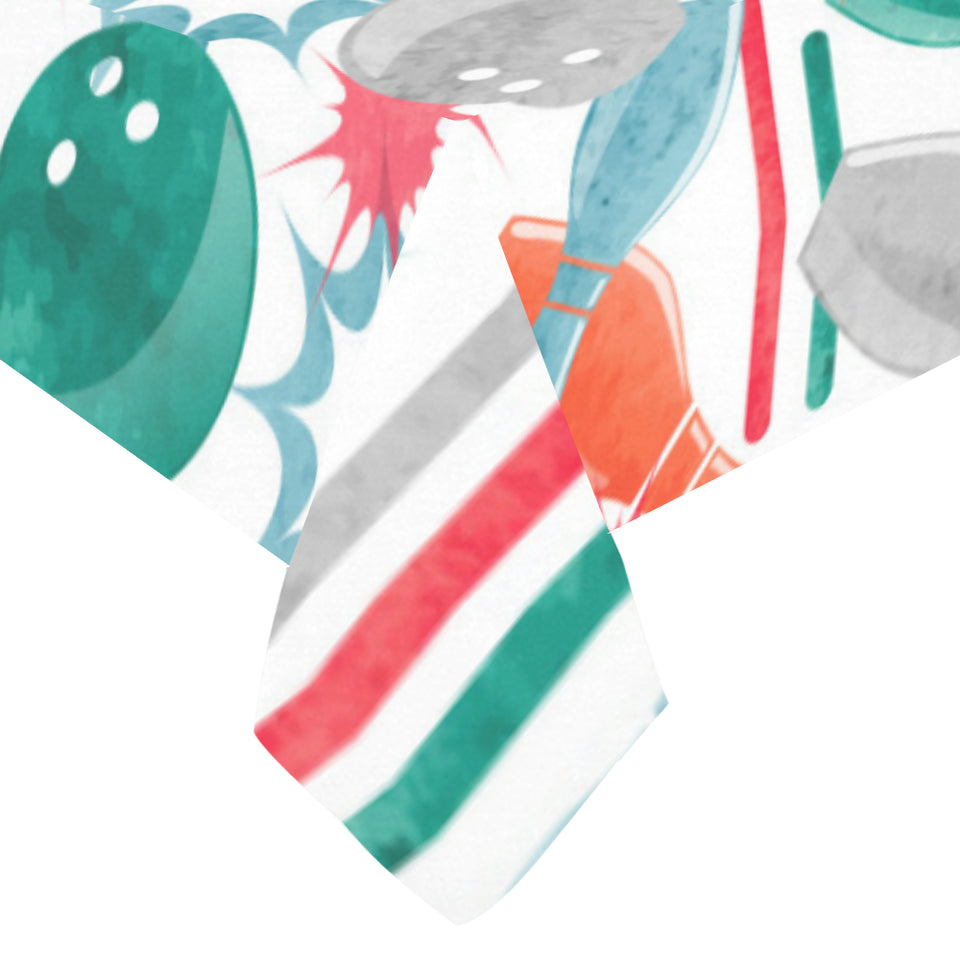 Watercolor bowling pattern Tablecloth