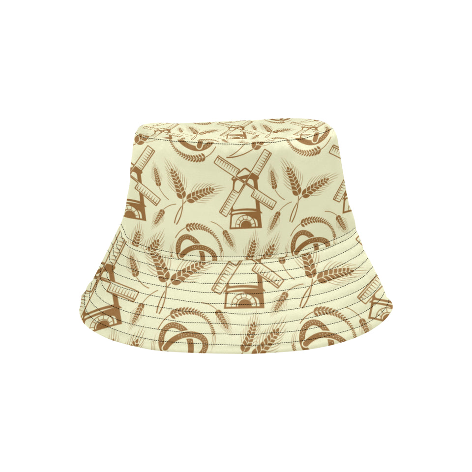 Windmill Wheat pattern Unisex Bucket Hat