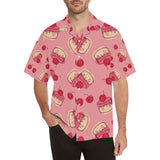 Cake cherry pattern Men's All Over Print Hawaiian Shirt