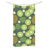 Whole sliced kiwi leave and flower Bath Towel