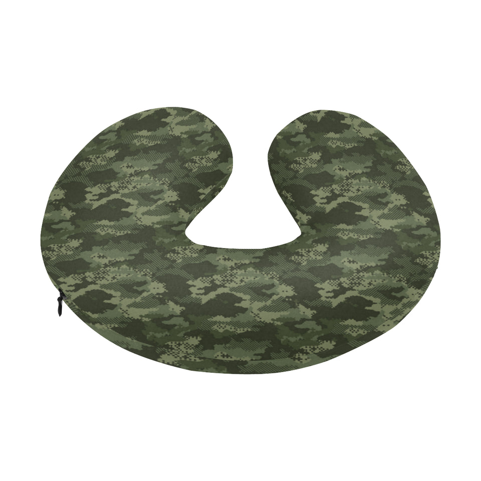 Digital Green camouflage pattern U-Shaped Travel Neck Pillow