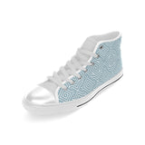 arabic pattern Men's High Top Canvas Shoes White