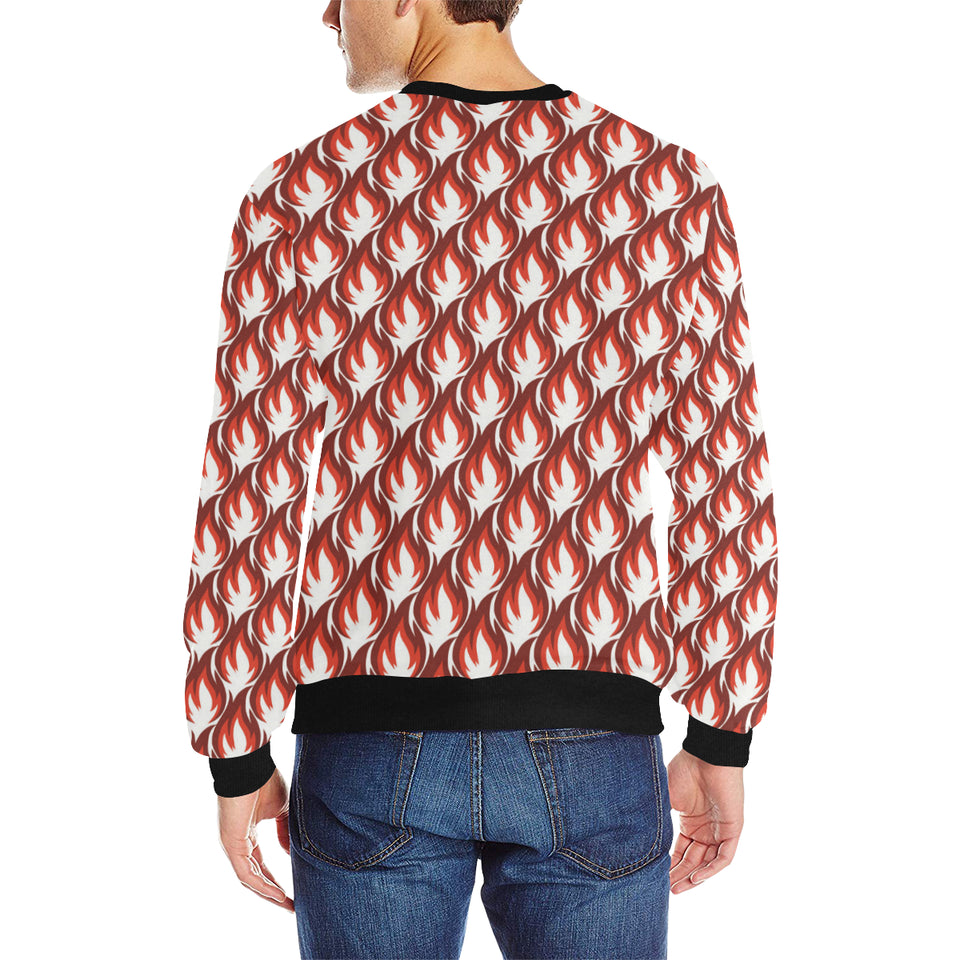 Fire flame symbol design pattern Men's Crew Neck Sweatshirt