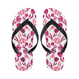 pink sketch tulip pattern Unisex Flip Flops