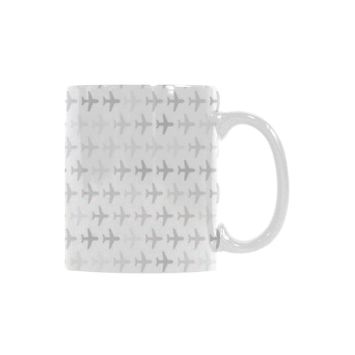 Airplane print pattern Classical White Mug (Fulfilled In US)