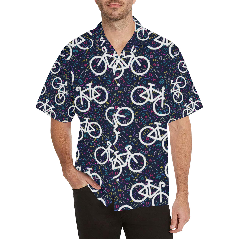 Bicycle Pattern Print Design 03 Men's All Over Print Hawaiian Shirt (Model T58)