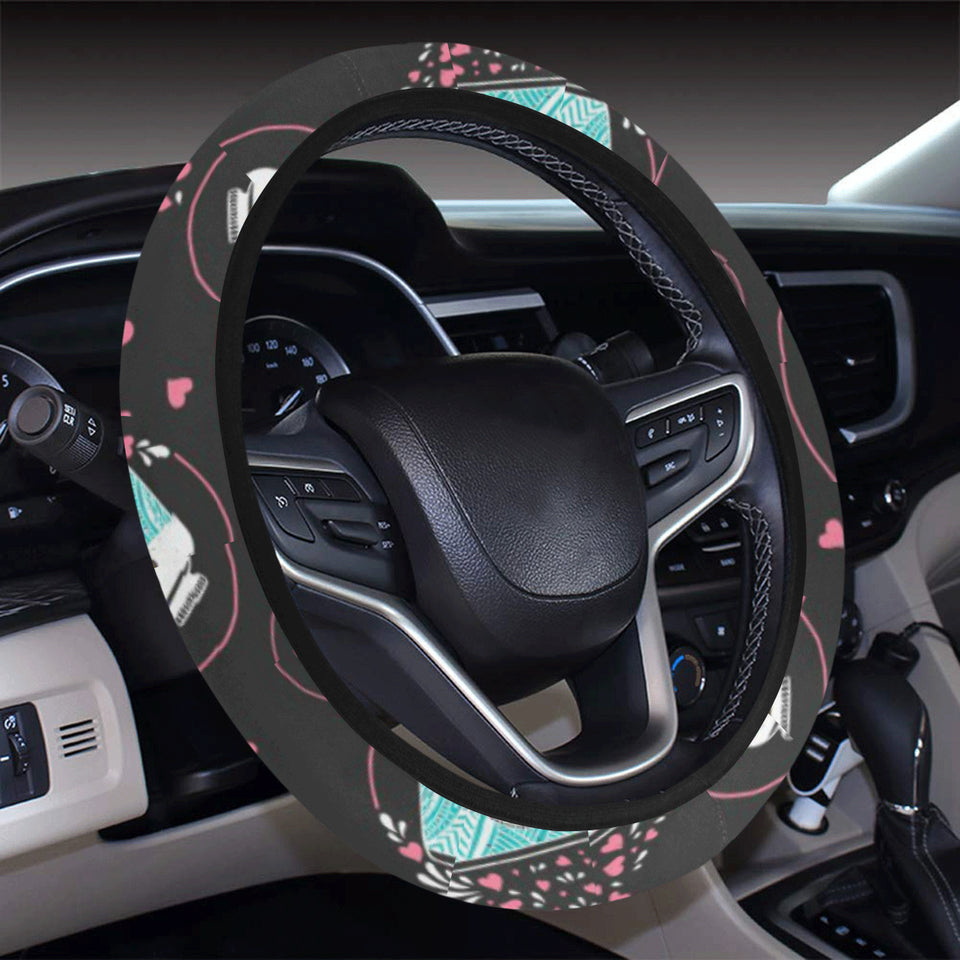 Camera Pattern Print Design 04 Car Steering Wheel Cover