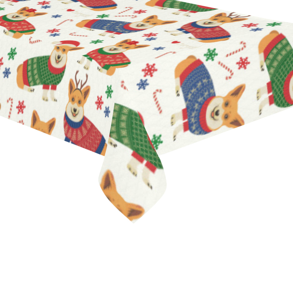 Corgi Christmas Pattern Tablecloth