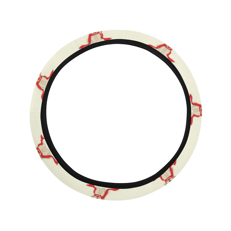 Golden Retriever Pattern Print Design 01 Car Steering Wheel Cover