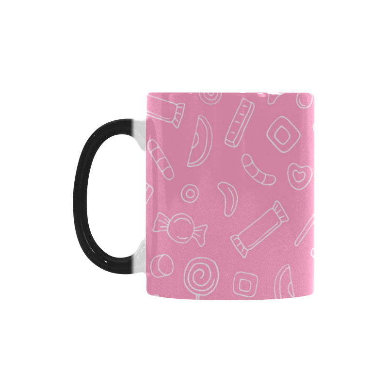 Sweet candy pink background Morphing Mug Heat Changing Mug