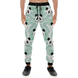 Panda pattern tropical leaves background Unisex Casual Sweatpants