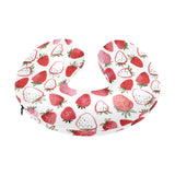 watercolor hand drawn beautiful strawberry pattern U-Shaped Travel Neck Pillow