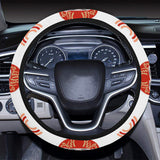 Daruma japanese wooden doll design pattern Car Steering Wheel Cover