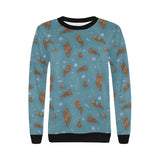 Sea otters pattern Women's Crew Neck Sweatshirt