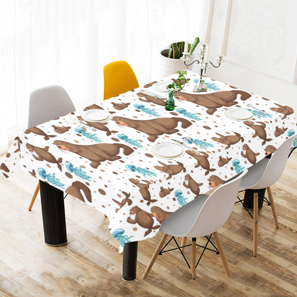 sea lion Seals jellyfish pattern Tablecloth