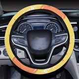 Grapefruit yellow background Car Steering Wheel Cover