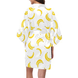 Banana pattern Women's Short Kimono Robe