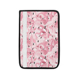Pink flamingos pattern background Car Seat Belt Cover