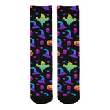 Colorful halloween background Crew Socks