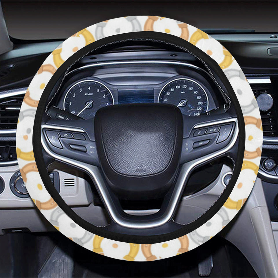 Horseshoes Pattern Print Design 03 Car Steering Wheel Cover