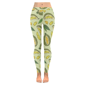 Durian leaves pattern background Women's Legging Fulfilled In US