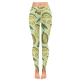 Durian leaves pattern background Women's Legging Fulfilled In US