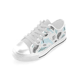 Cute dolphins Childish Style pattern Men's Low Top Canvas Shoes White