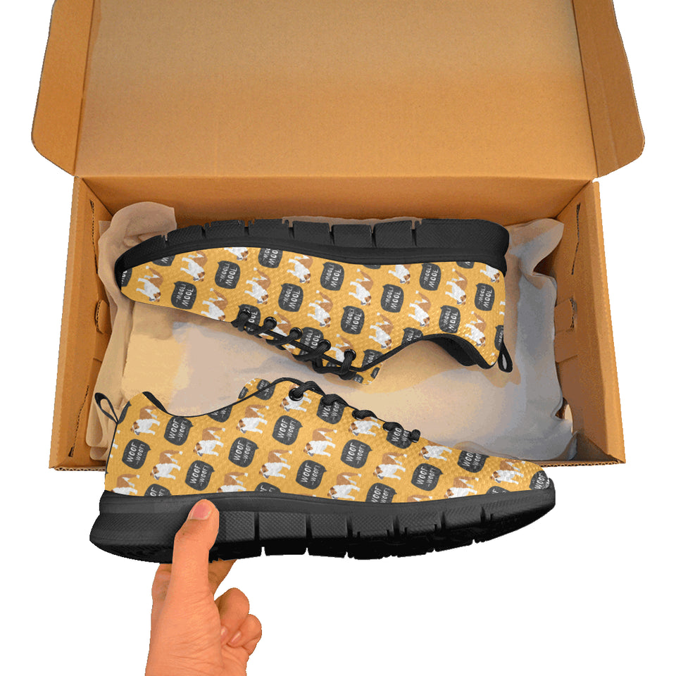 English Bulldog Pattern Print Design 04 Men's Breathable Sneakers ( Model 055)