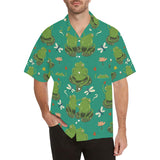 Cute frog dragonfly design pattern Men's All Over Print Hawaiian Shirt