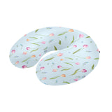 Watercolor Tulips pattern U-Shaped Travel Neck Pillow