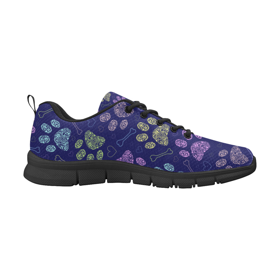 Dog Paws Pattern Print Design 02 Men's Breathable Sneakers ( Model 055)